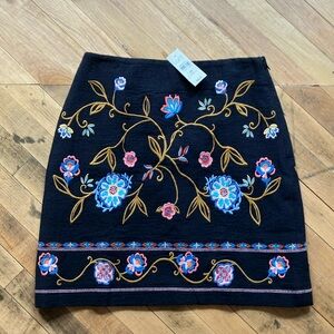 NWT loft embroidered skirt